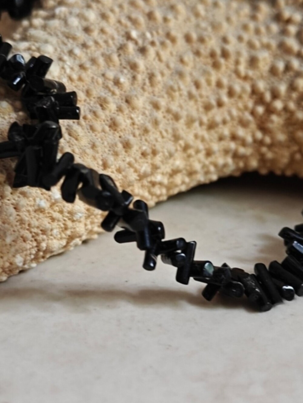 Vintage Black Coral Necklace